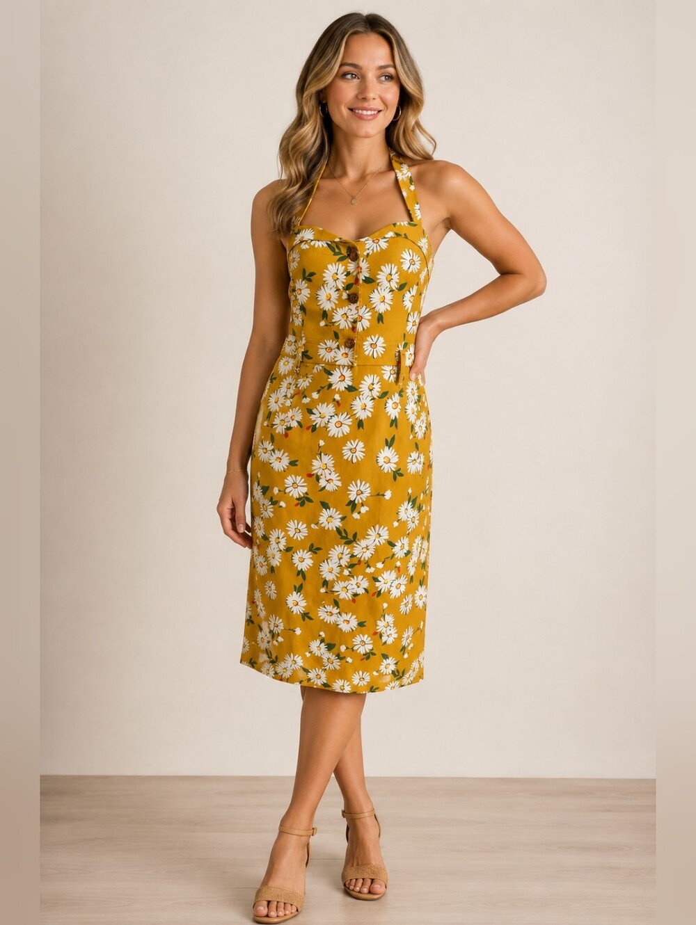Joe Brown Women UK 12 Yellow Daisy Print Women's Shorts